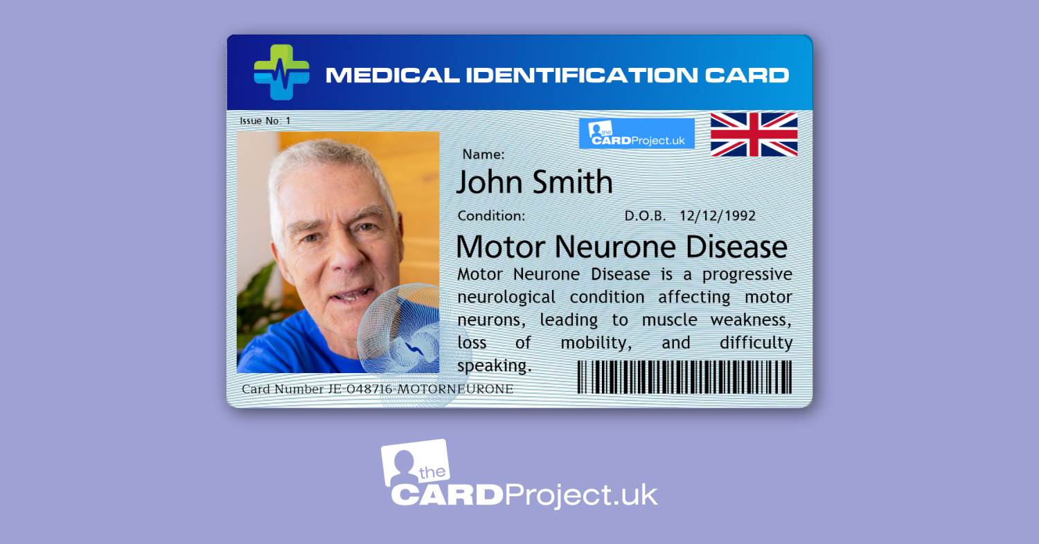 Premium Motor Neurone Disease Medical ID Card (FRONT)